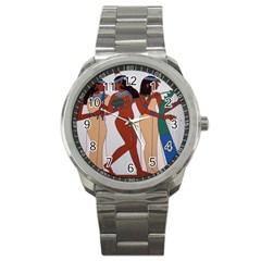 Egypt Fresco Mural Decoration Sport Metal Watch by Sapixe