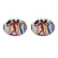 Egypt Fresco Mural Decoration Cufflinks (oval) by Sapixe