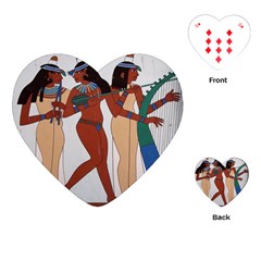 Egypt Fresco Mural Decoration Playing Cards (heart) by Sapixe