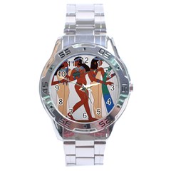 Egypt Fresco Mural Decoration Stainless Steel Analogue Watch by Sapixe