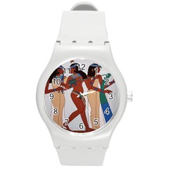 Egypt Fresco Mural Decoration Round Plastic Sport Watch (m) by Sapixe