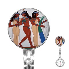 Egypt Fresco Mural Decoration Stainless Steel Nurses Watch by Sapixe