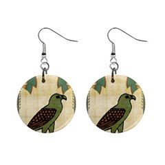 Egyptian Paper Papyrus Bird Mini Button Earrings by Sapixe