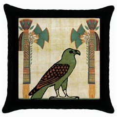 Egyptian Paper Papyrus Bird Throw Pillow Case (black) by Sapixe