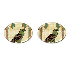 Egyptian Paper Papyrus Bird Cufflinks (oval) by Sapixe