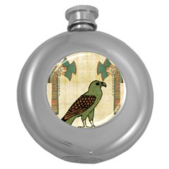 Egyptian Paper Papyrus Bird Round Hip Flask (5 Oz) by Sapixe