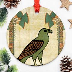 Egyptian Paper Papyrus Bird Round Ornament (two Sides) by Sapixe