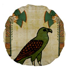 Egyptian Paper Papyrus Bird Large 18  Premium Round Cushions by Sapixe