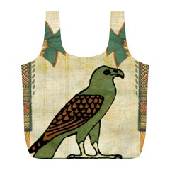 Egyptian Paper Papyrus Bird Full Print Recycle Bag (l) by Sapixe