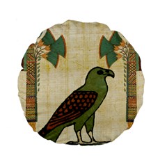 Egyptian Paper Papyrus Bird Standard 15  Premium Flano Round Cushions by Sapixe