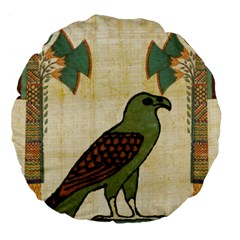 Egyptian Paper Papyrus Bird Large 18  Premium Flano Round Cushions by Sapixe