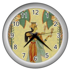 Egyptian Design Man Artifact Royal Wall Clock (silver)