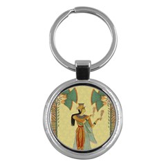 Egyptian Design Man Artifact Royal Key Chain (round) by Sapixe