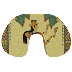 Egyptian Design Man Artifact Royal Travel Neck Pillow by Sapixe