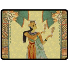 Egyptian Design Man Artifact Royal Double Sided Fleece Blanket (large)  by Sapixe