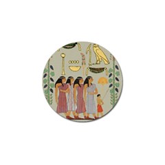 Egyptian Paper Women Child Owl Golf Ball Marker by Sapixe