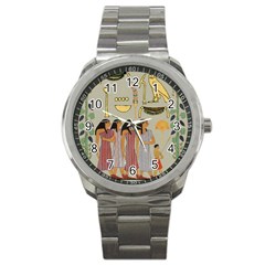 Egyptian Paper Women Child Owl Sport Metal Watch by Sapixe