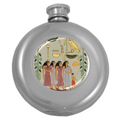 Egyptian Paper Women Child Owl Round Hip Flask (5 Oz) by Sapixe