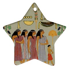 Egyptian Paper Women Child Owl Star Ornament (two Sides) by Sapixe