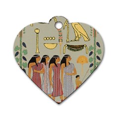 Egyptian Paper Women Child Owl Dog Tag Heart (one Side) by Sapixe