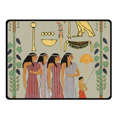 Egyptian Paper Women Child Owl Double Sided Fleece Blanket (small)  by Sapixe