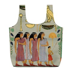 Egyptian Paper Women Child Owl Full Print Recycle Bag (l) by Sapixe