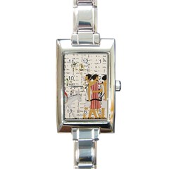 Egyptian Design Men Worker Slaves Rectangle Italian Charm Watch by Sapixe