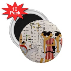 Egyptian Design Men Worker Slaves 2 25  Magnets (10 Pack)  by Sapixe