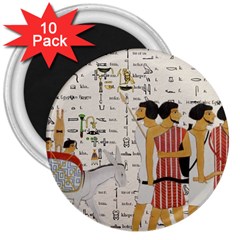 Egyptian Design Men Worker Slaves 3  Magnets (10 Pack)  by Sapixe