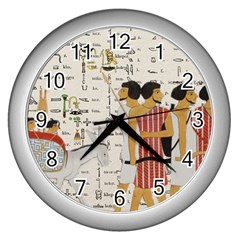 Egyptian Design Men Worker Slaves Wall Clock (silver) by Sapixe