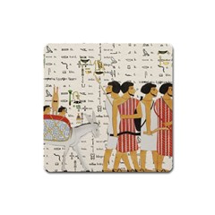 Egyptian Design Men Worker Slaves Square Magnet by Sapixe