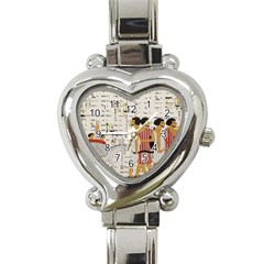 Egyptian Design Men Worker Slaves Heart Italian Charm Watch by Sapixe