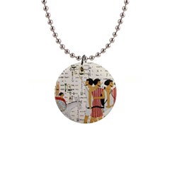 Egyptian Design Men Worker Slaves 1  Button Necklace by Sapixe