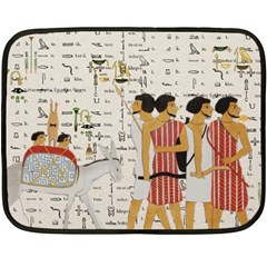 Egyptian Design Men Worker Slaves Fleece Blanket (mini) by Sapixe