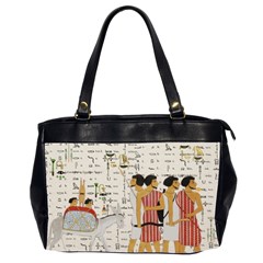 Egyptian Design Men Worker Slaves Oversize Office Handbag (2 Sides) by Sapixe