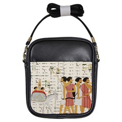 Egyptian Design Men Worker Slaves Girls Sling Bag by Sapixe