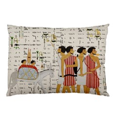 Egyptian Design Men Worker Slaves Pillow Case (two Sides) by Sapixe