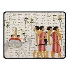 Egyptian Design Men Worker Slaves Double Sided Fleece Blanket (small)  by Sapixe