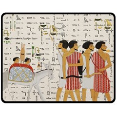 Egyptian Design Men Worker Slaves Double Sided Fleece Blanket (medium)  by Sapixe