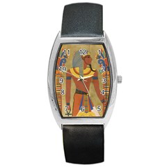 Egyptian Tutunkhamun Pharaoh Design Barrel Style Metal Watch by Sapixe