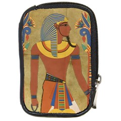 Egyptian Tutunkhamun Pharaoh Design Compact Camera Leather Case by Sapixe