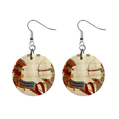 Egyptian Tutunkhamun Pharaoh Design Mini Button Earrings by Sapixe