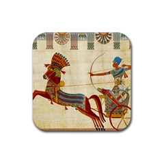 Egyptian Tutunkhamun Pharaoh Design Rubber Coaster (square)  by Sapixe