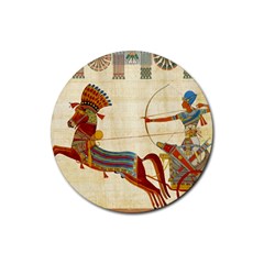 Egyptian Tutunkhamun Pharaoh Design Rubber Coaster (round)  by Sapixe