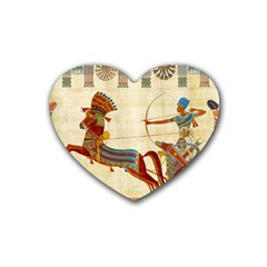 Egyptian Tutunkhamun Pharaoh Design Rubber Coaster (heart)  by Sapixe