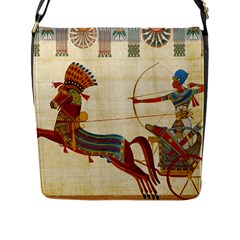 Egyptian Tutunkhamun Pharaoh Design Flap Closure Messenger Bag (l) by Sapixe