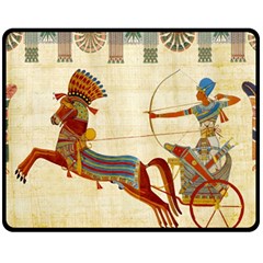 Egyptian Tutunkhamun Pharaoh Design Double Sided Fleece Blanket (medium)  by Sapixe