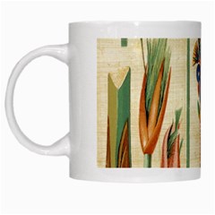 Egyptian Paper Papyrus Hieroglyphs White Mugs by Sapixe