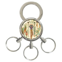 Egyptian Paper Papyrus Hieroglyphs 3-ring Key Chain by Sapixe