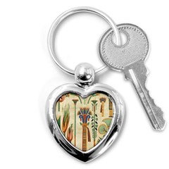 Egyptian Paper Papyrus Hieroglyphs Key Chain (heart) by Sapixe